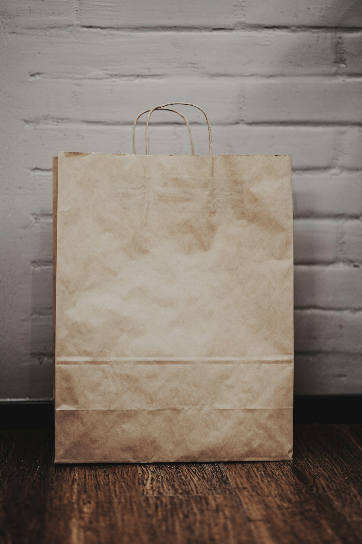White Printed Carrier Bag - Large